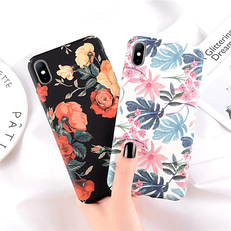 Lovebay чехол для телефона iPhone 6 6s 7 8 Plus X XR XS Max мультяшный красивый цветок тропический