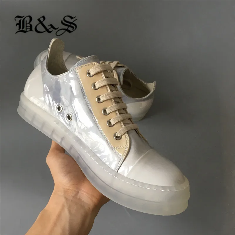 Черные и уличные прозрачные удобные тренировочные туфли ручной работы на