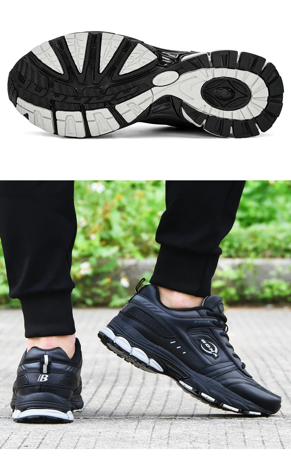 BONA/ мужские летние повседневные кроссовки для бега; кожаные кроссовки; Zapatillas; спортивная обувь; мужские Прогулочные кроссовки; удобные мужские кроссовки