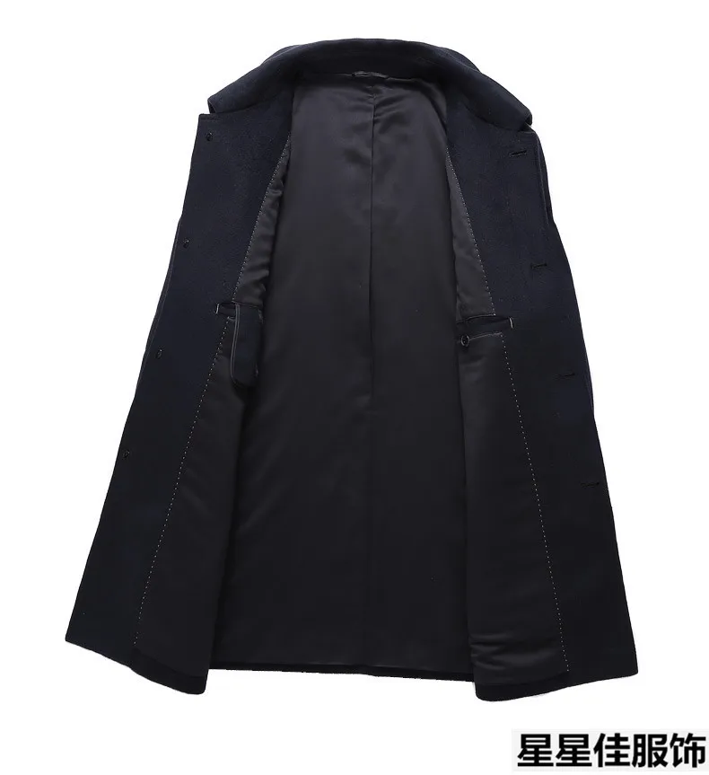 8XL 6XL мужское кашемировое пальто мужской Тренч из 100% шерсти однобортный шерстяной
