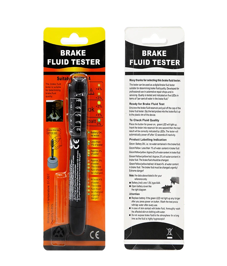 

Pocket Brake Fluid Tester Fluid Measuring Tool Electrolytic Tester Brake oil detector DOT3 DOT4 DOT5