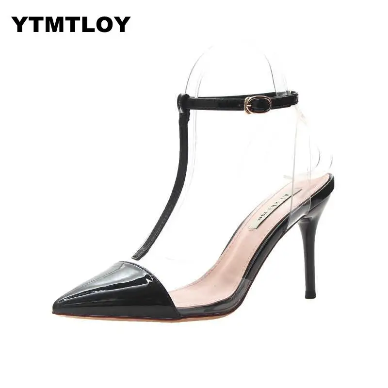 Женские пикантные туфли-лодочки на высоком каблуке черные свадебные туфли с