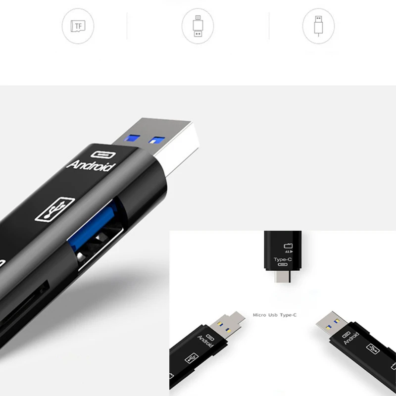 Многофункциональный картридер 5 в 1 Type C OTG USB 2 0 устройство для чтения карт памяти с