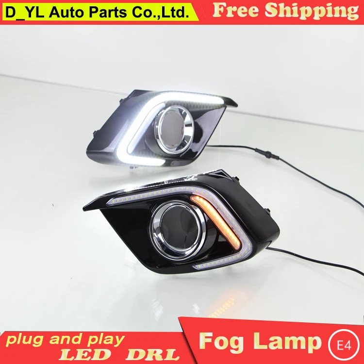 D_YL car styling LED DRL Light Guiding Design Daytime Running For Mazda 3 Atenza 2013-2015 fog lamp led lights | Автомобили и