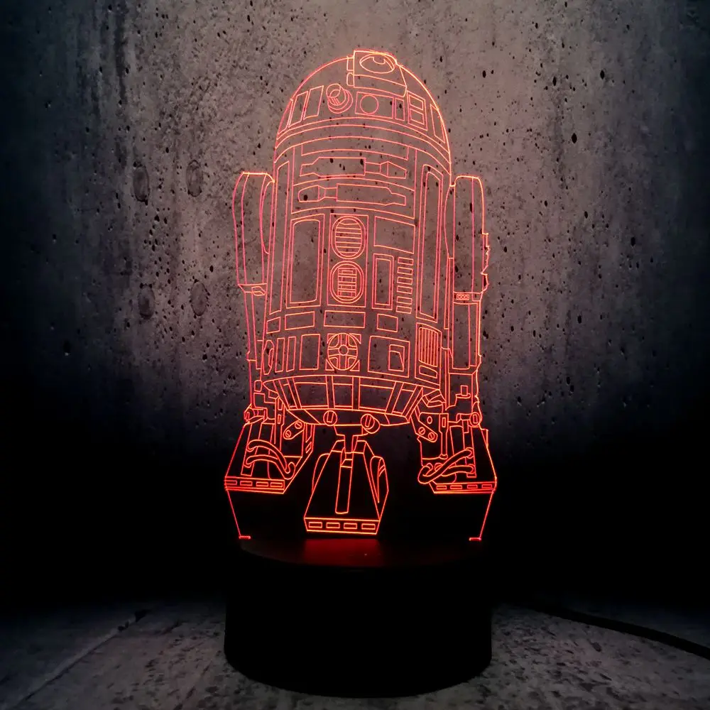 Новинка 3D USB 7 цветов светодиодный настольный светильник Звездные войны C 3PO