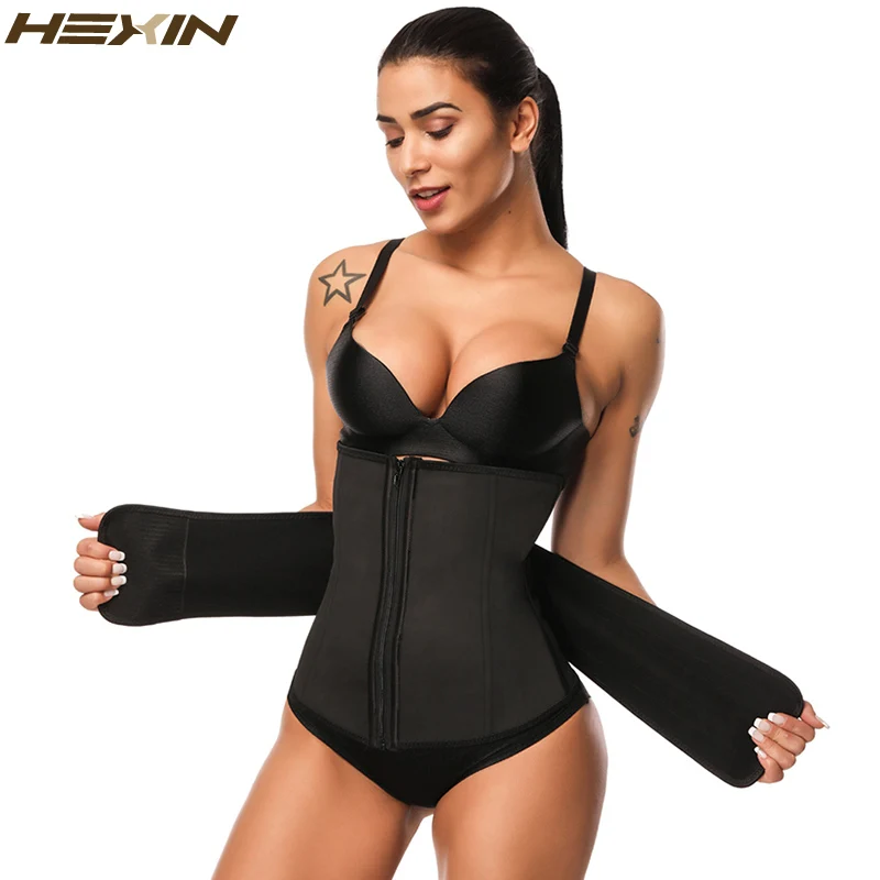 HEXIN клипса и молния латексный Пояс Cincher корсет под грудь Корректирующее белье для тела Fajas тренажер для талии брюшной пояс размера плюс