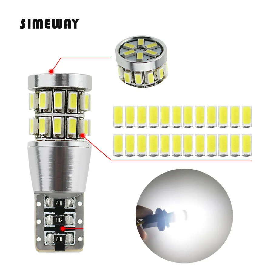 2 шт. Автомобильные светодиодные лампы Canbus T10 led 30smd W5W 5630|Сигнальная лампа| |