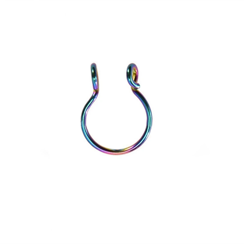 MISANANRYNE U Shaped Fake Nose Ring Hoop Septum Rings Titanium Nose Piercing Earrings Fake Piercing Oreja Pircing Jewelry - Окраска металла: S04365