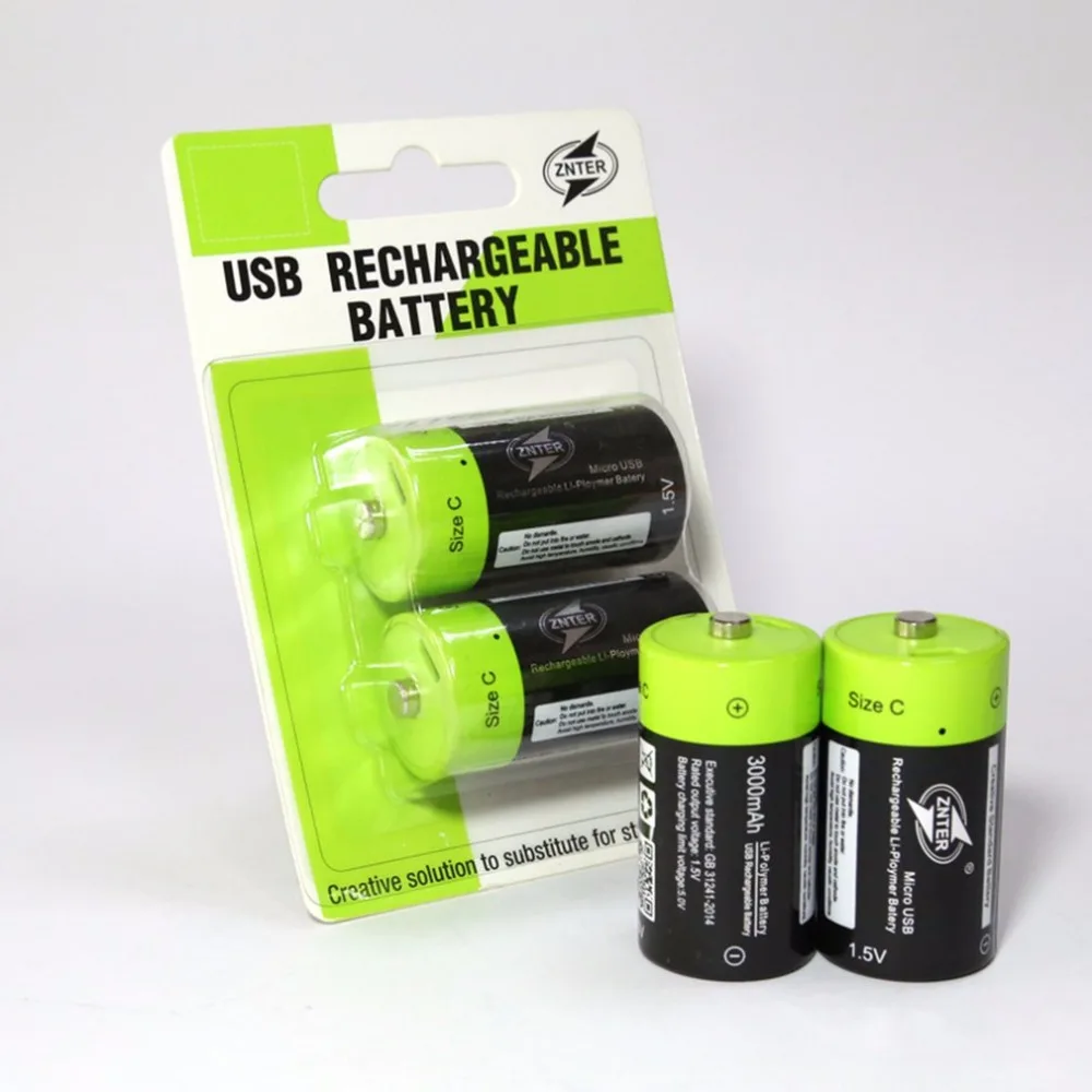 2 шт. 1 5 V 3000 mAh Батарея Перезаряжаемые Lipo + класса C Размеры Micro USB Перезаряжаемый
