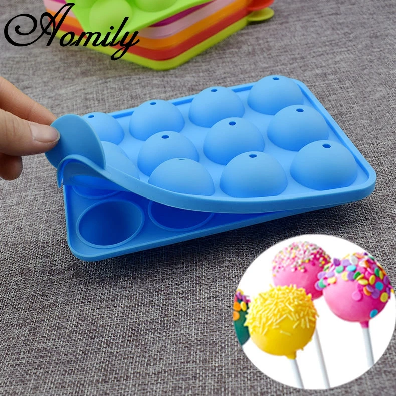 Aomily 12 отверстий леденец форма DIY формы для выпечки Силиконовые 3D ручной работы