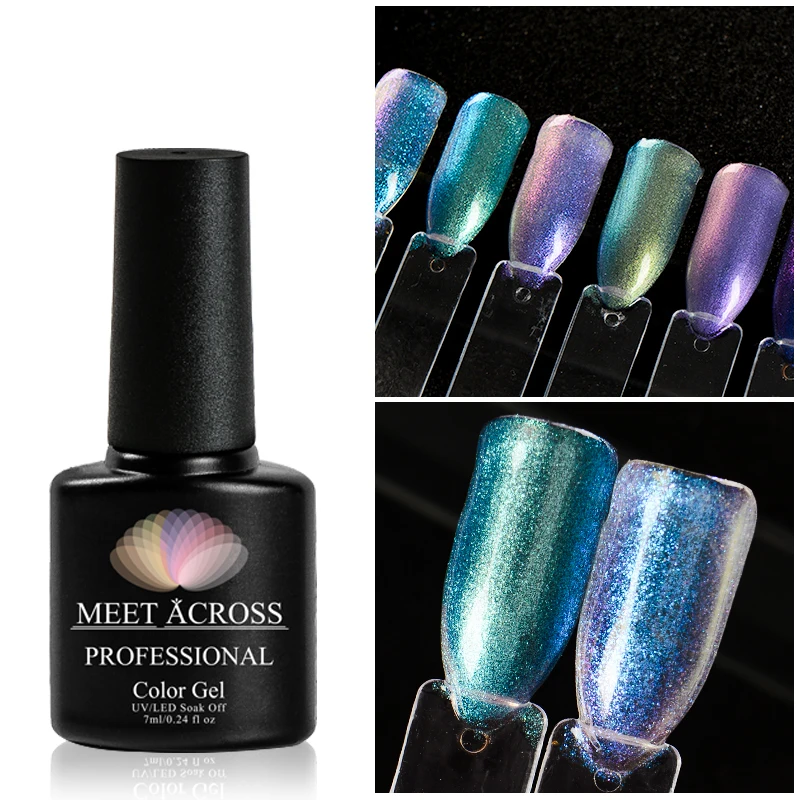 2 шт./лот набор УФ гель лаков для ногтей Хамелеон Блестящий светодиодный