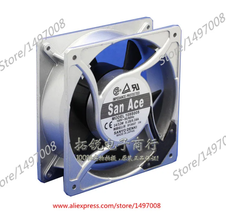 Sanyo Denki 109S005 AC 100V 14W/12W 120x120x38mm вентилятор охлаждения сервера|square fan|server fanfan server |