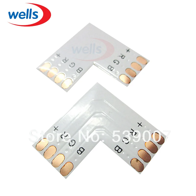 L образный светодиодный разъем 2 контакта 3 4 8 мм 10 для светодиодной ленты 3528 ws2811