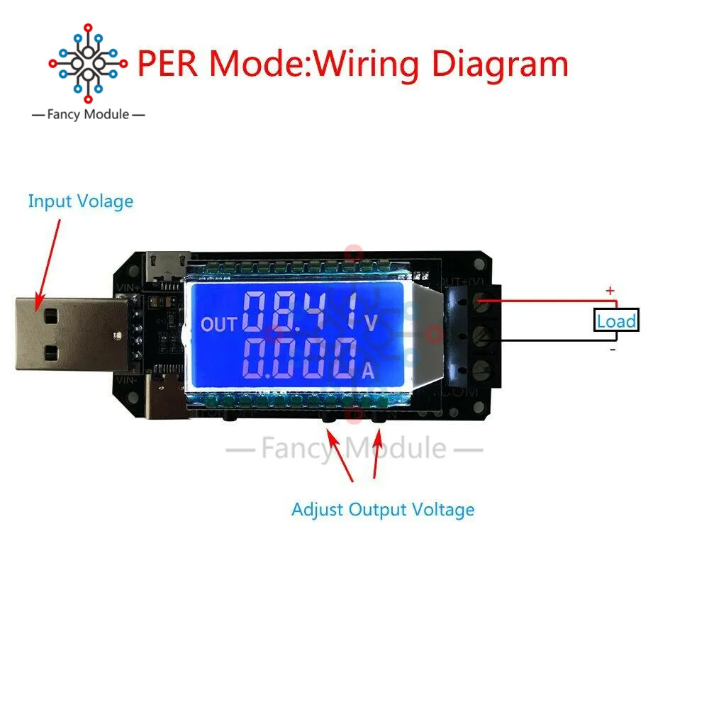 Step Up/Down Buck Boost Converter Power Supply Modul USB Type-C Micro Input 5V to 3.3-24V Voltage Current Adjustable Switch | Инструменты