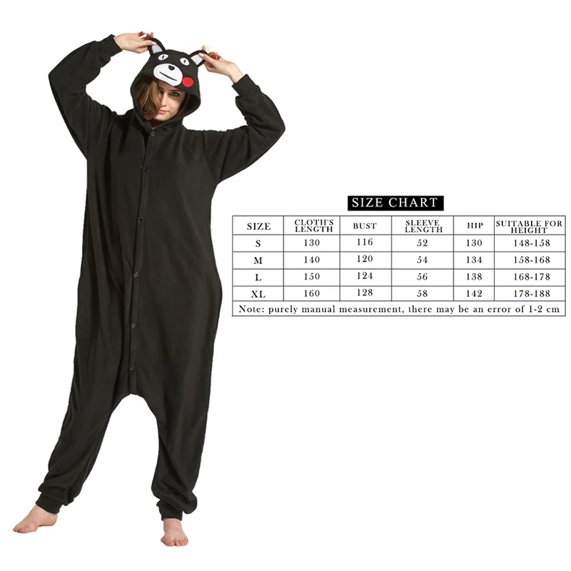 Аниме кигуруми костюм Kumamon животных Медведь Onesie пижамы для взрослых мужчин женщин Косплей мягкий теплый зимний комбинезон одежда для сна - Цвет: Kumamon Bear