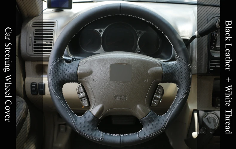 Lqtenleo черные кожаные DIY ручной работы чехол рулевого колеса автомобиля для Хонда сrv CR-V 2003 2004 2005 2006