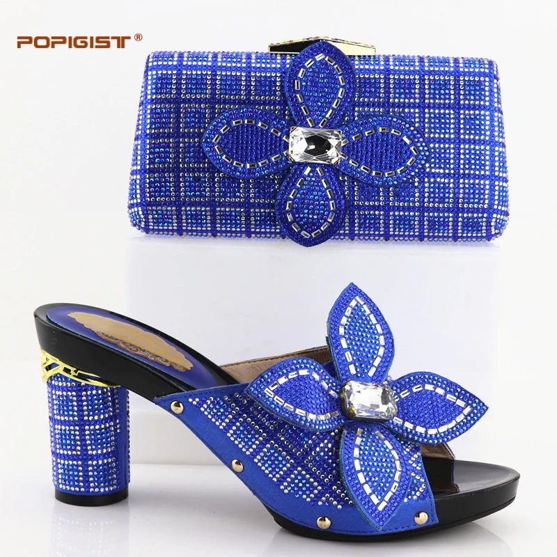 Flower Appliques African shoes and bag set for Party Hot Selling Women Shoe Matching Bag Set 2019 Italian shoe with matching | Обувь