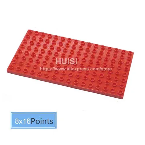 Duplo Совместимость с лего Дети DIY игрушки ABS пластик строительные игрушки блоки кирпичи части 8x8 развивающие обучающие игрушки для ребенка 3 лет - Цвет: 8x16 Red