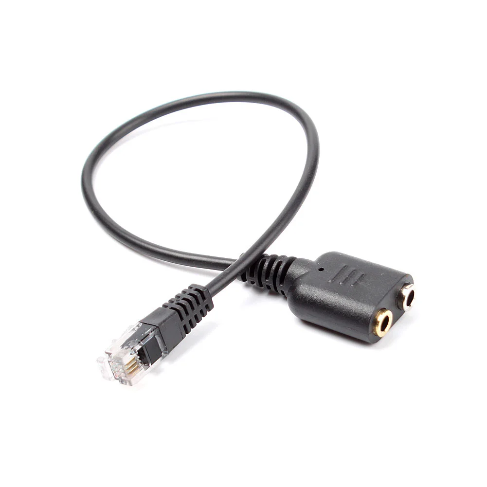 Переходник для наушников с разъемом RJ11 на два кабеля 3 5 мм 20 см #73791|converter adapter|adapter