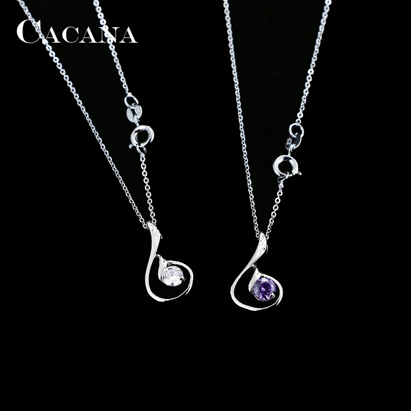 Женские ожерелья с подвеской CACANA Трендовое милое ожерелье лебедем модное