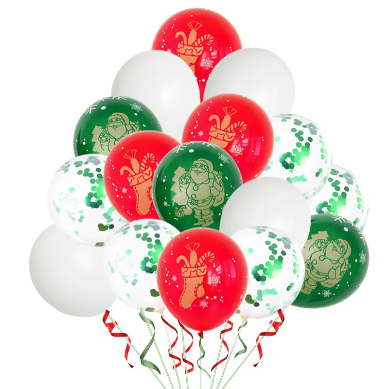20 шт красный зеленый Счастливого Рождества воздушных шаров из латекса с Новый