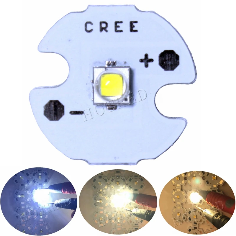 10 шт Cree XPG2 светодиодный XP-G2, для детей от 1 года до 5 лет W светодиодный эмиттер холодный белый 6000-6500K с 20/16/14/12/8 мм печатной платы для фонарик/прожектор/лампа