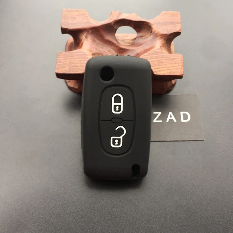 Силиконовый чехол для автомобильного ключа с 2 кнопками Citroen C2 C3 C4 C4L C5 C6 C Triomphe Quatre