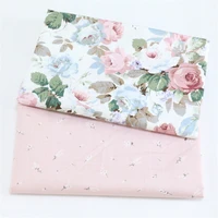 syuss pink peony printed cotton fabric for diy patchwork quilting tissue handwork cloth sewing baby sheets dress home textile
