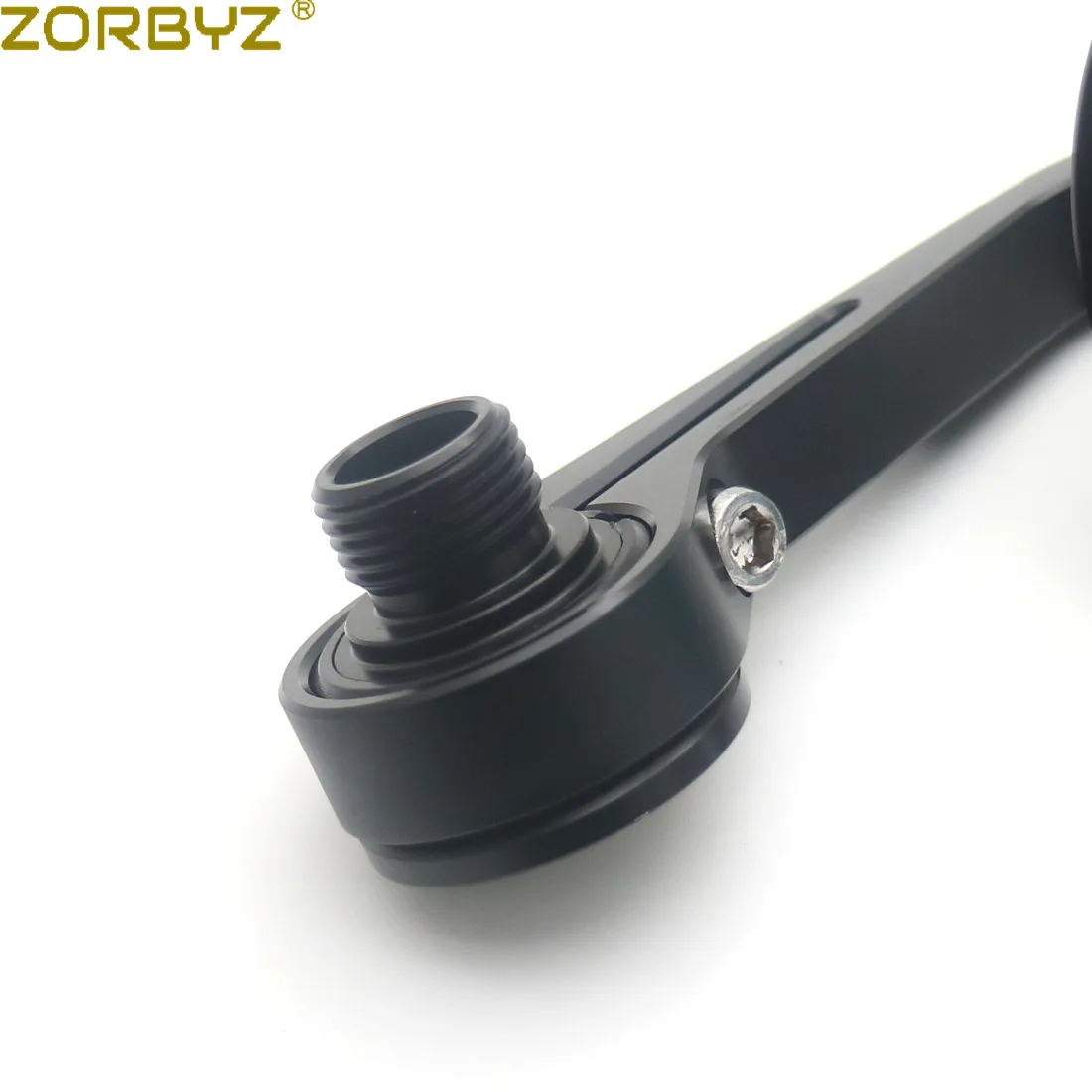 Черное алюминиевое круглое боковое зеркало на руль ZORBYZ CNC с внутренней резьбой