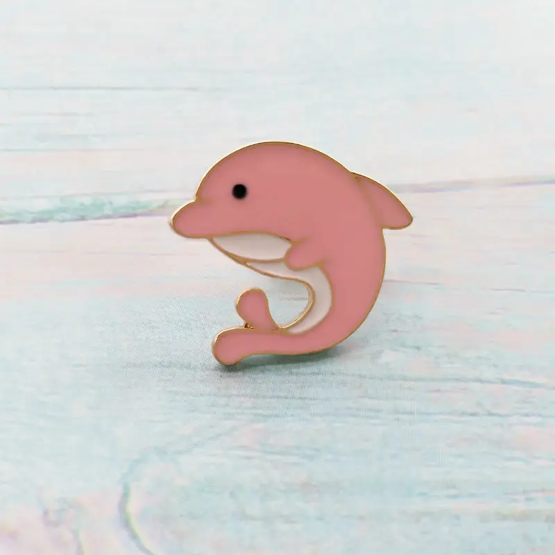 1 шт. значок в виде знака дельфина металлическая брошь для одежды сумки кепки