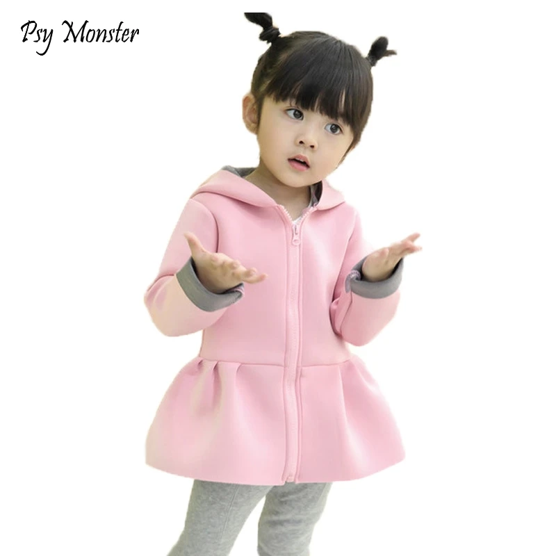 Осеннее пальто для девочек куртки маленьких одежда зимняя хлопковая шапка с