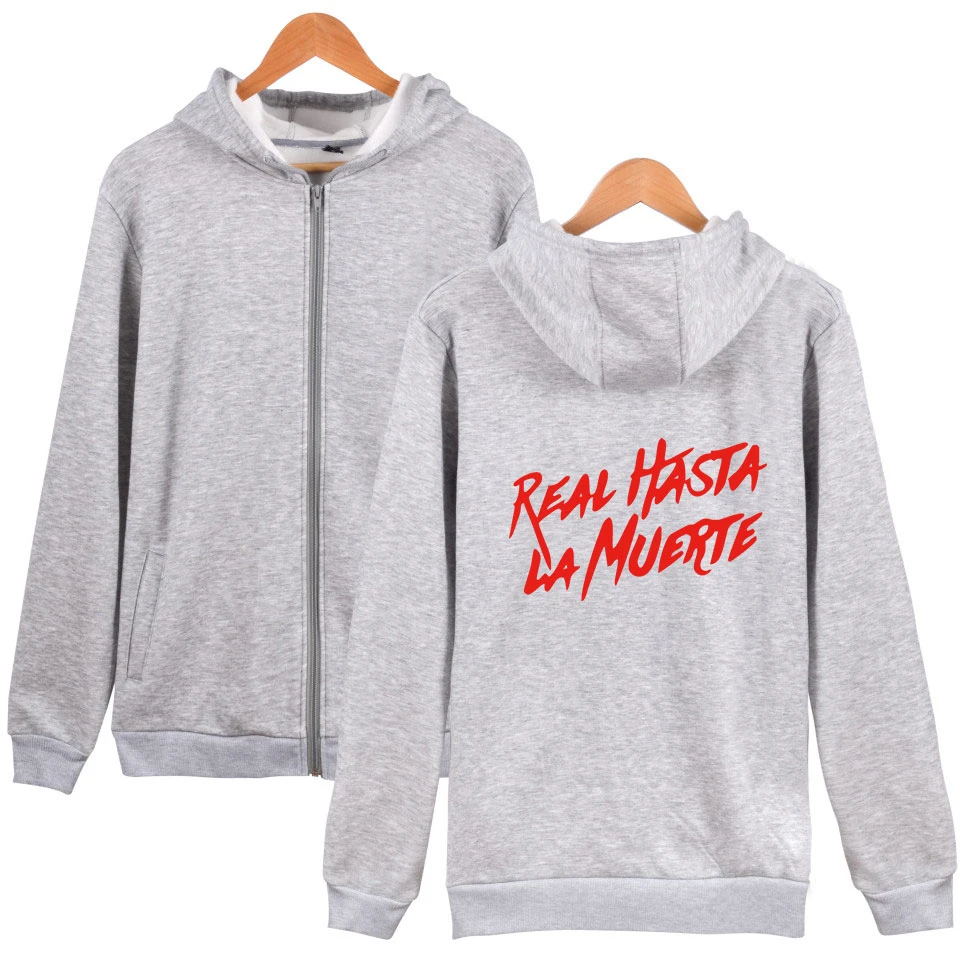Real hasta la muerte 2019 новый корейский свитшот на молнии с капюшоном зима/осень уличная