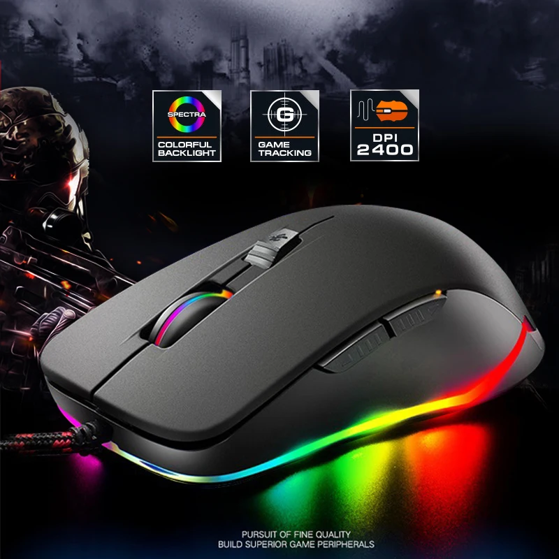 2019 новая игровая мышь 2400 dpi Регулируемая компьютерная оптическая RGB проводная USB