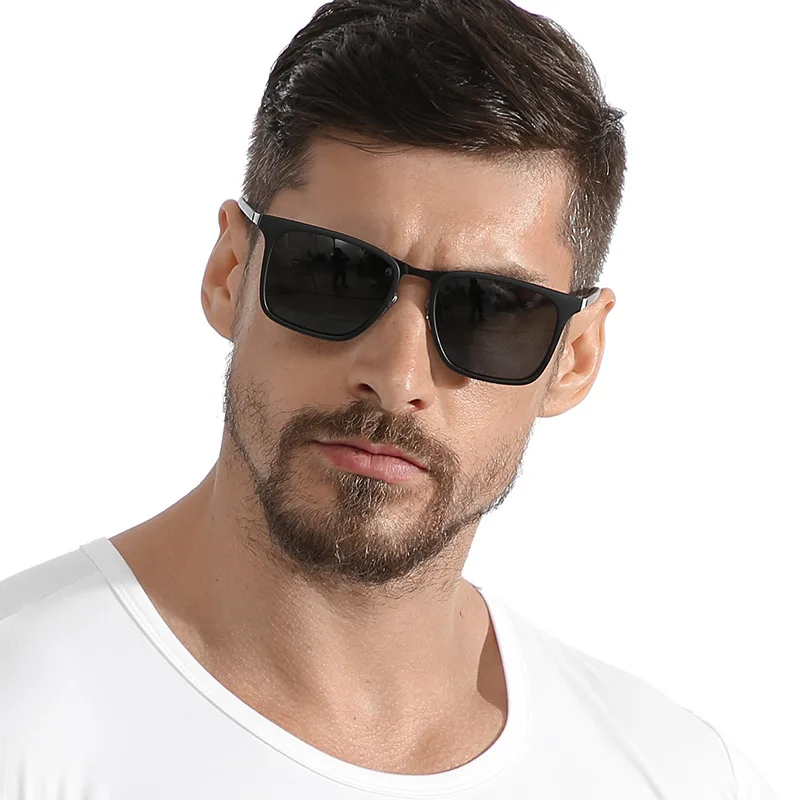 Ruosyling UV400 Солнцезащитные очки для мужчин поляризационные TR90 сверхлегкие гибкие мужские солнцезащитные очки для вождения Ретро Квадратные Солнцезащитные очки