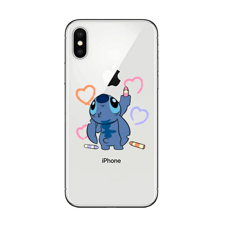 TPU Lilo Ститч чехол для телефона милый мультяшный Мягкий ТПУ силиконовый чехол для apple iPhone 6 6S SE 5 5S 7 8 Plus X XR XS MAX Модный чехол - Цвет: TPU