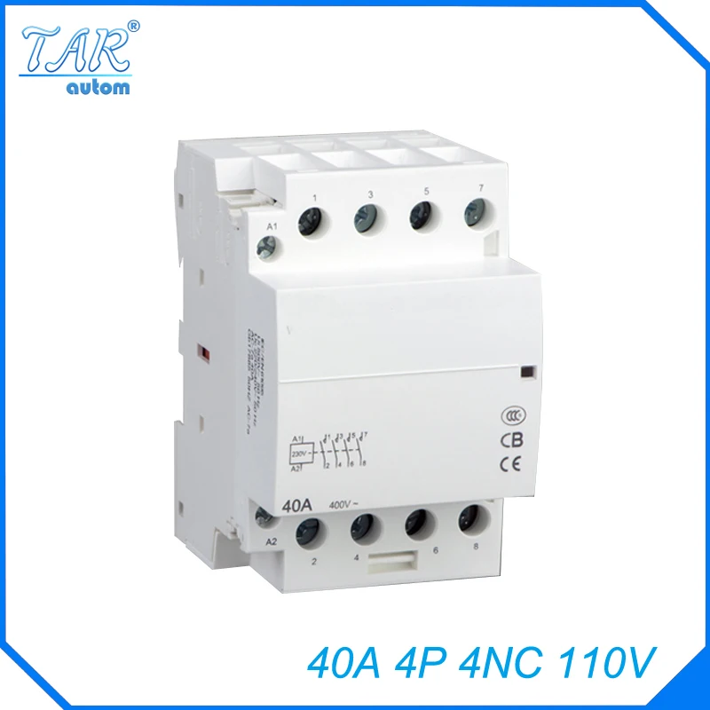 Din рейка AC контактор для дома 40A 4NC 110 В бытовой КОНТАКТНЫЙ модуль модульный на din