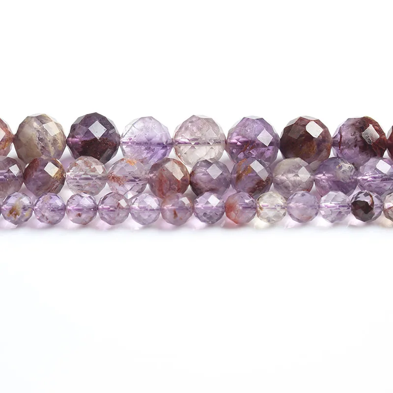 

LanLi natural jewelry 6/8/10mm Carved on the Purple ghost stone Beads DIY men and women Bracelet Necklace anklet Accessories