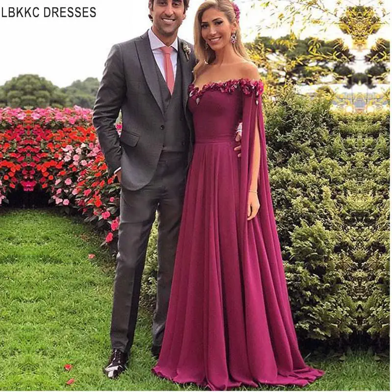 Вечернее платье с длинными рукавами 2019 шифоновое вечернее женское открытыми