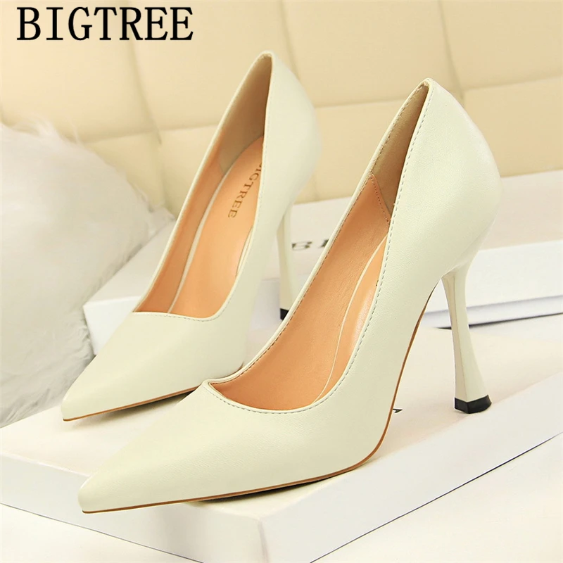 

Office Shoes Women Bigtree Shoes Pointed Toe High Heels Elegant Shoes Sexy High Heels Ladies Pumps Extreme High Heels Ayakkabi