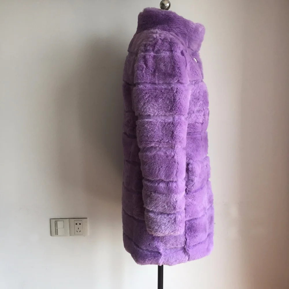 2019 брендовая повседневная меховая куртка из цельного кроличьего меха роскошная