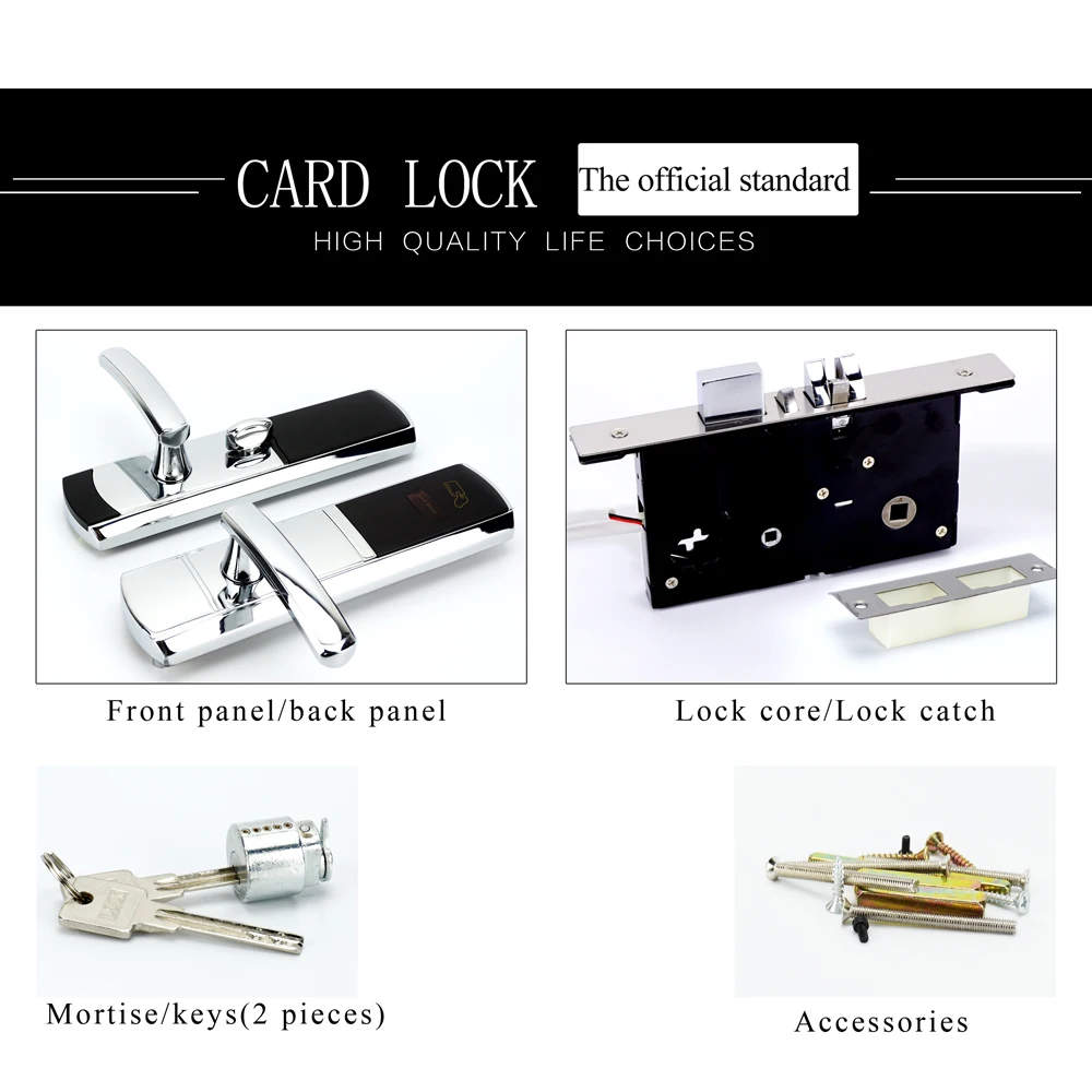 Zinc Alloy Security Digital Door Lock Intelligent RFID Card Electronic Locks For Hotel or Home Smart Entry ZAG1068 | Безопасность и