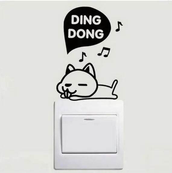 Ding Dong стук музыкальные наклейки на стену украшение дома переключатель Декор