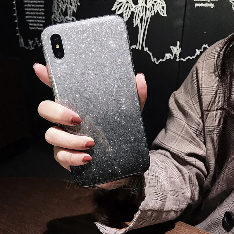 Коричневый Блестязий, мягкий TPU чехол для samsung Galaxy A70 A50 A30 A10 M30 M20 S10E S10 S9 S8 плюс S7 край A9 A6 A8 J6 J4Plus A7 крышка - Цвет: Коричневый