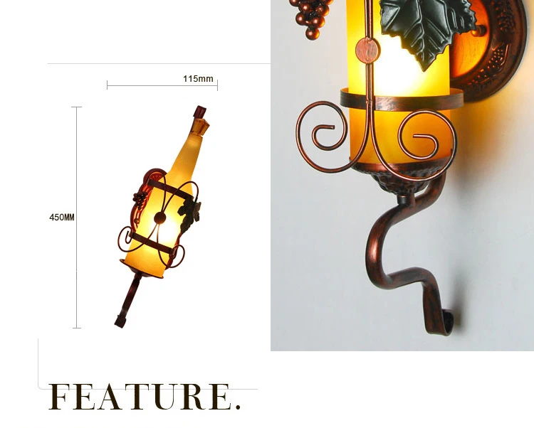 Винтажный деревенский бра настенный светильник для пивной бутылки бара спальни