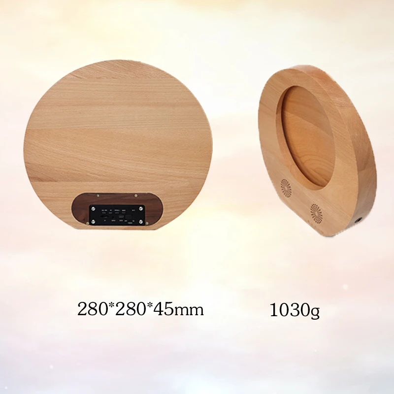 Деревянная Bluetooth стерео полная луна лампа многофункциональное косметическое