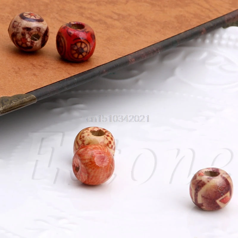 100 шт. деревянные круглые бусины для бижутерии | Дом и сад