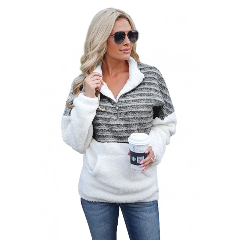 Для женщин зима осень теплая Толстовка Модные бархатные с длинным рукавом на