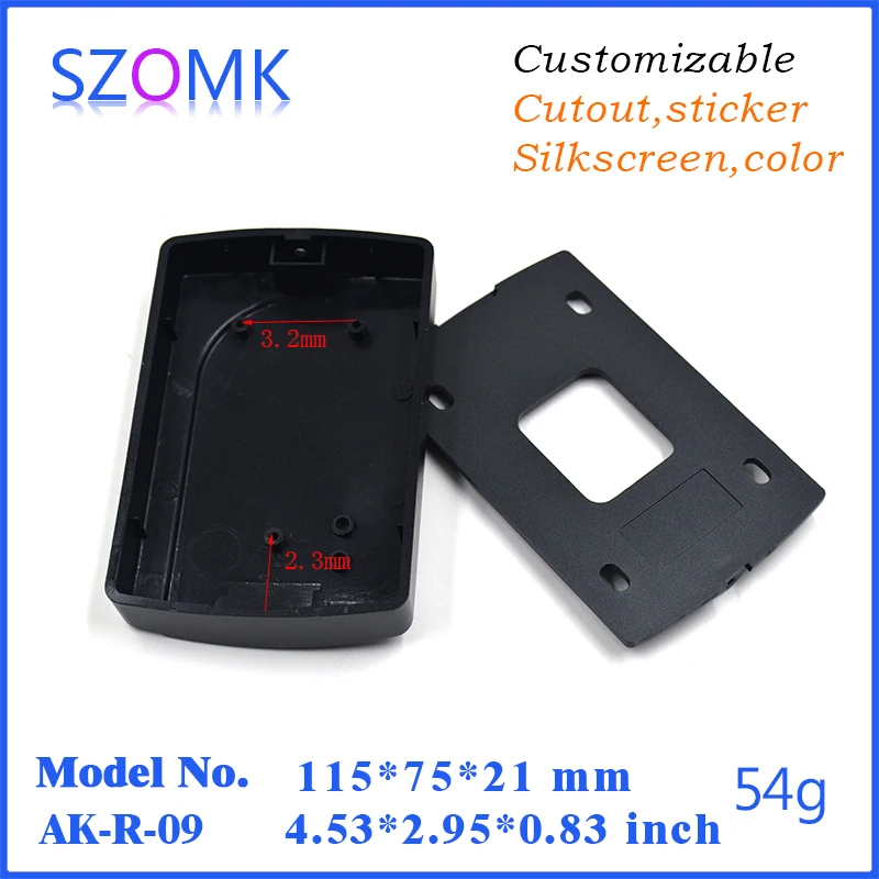 1 шт./лот szomk diy настенный пластиковый ящик abs кардридер Корпус экрана 115x75x20 мм