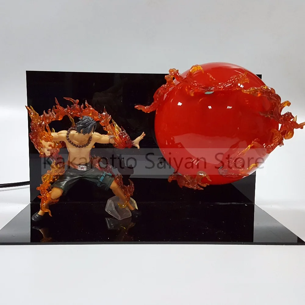 One Piece Ace экшн фигурки огненный кулак DIY Аниме ПВХ фигурка Светодиодная лампа Portgas D