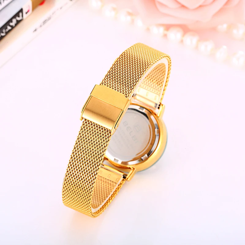 Belbi Модные женские Повседневные часы ультра тонкий Нержавеющая сталь